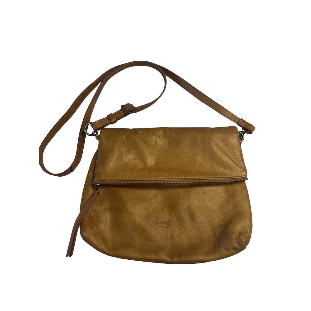 Margot New York Cognac Camel‎ Leather Crossbody Purse Minimal Capsule Everyday